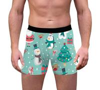 Achimlt Calecon Noël Homme Drôles Impression 3D Boxer Noël Slips Boxeurs Moche Christmas Motif Vacances Nouveauté Shorts Caleçons sous-vêtements Drole bâillon Cadeau Caleçon de Nouveauté Personnalisé