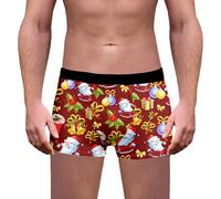 Achimlt Calecon Noël Homme Drôles Impression 3D Boxer Noël Slips Boxeurs Moche Christmas Motif Vacances Nouveauté Shorts Caleçons sous-vêtements Drole bâillon Cadeau Caleçon de Nouveauté Personnalisé