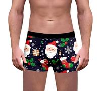 Achimlt Calecon Noël Homme Drôles Impression 3D Boxer Noël Slips Boxeurs Moche Christmas Motif Vacances Nouveauté Shorts Caleçons sous-vêtements Drole bâillon Cadeau Caleçon de Nouveauté Personnalisé