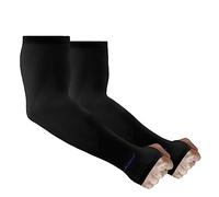 Achiou 2 paires de manchons solaires de compression protection UV rafraîchissant pour hommes et femmes Bloque le soleil d'été, Cyclisme Conduite Golf Course à pied, 2 noirs., taille unique