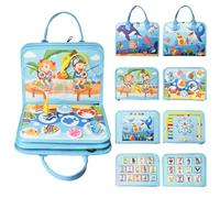 Achiyway Busy Board Montessori Bébé 1 2 3 4 Ans, Livre Enfant Éducatif Océan, Jouet Sensoriel Animaux Marins, Quiet Book Activités Pêche Puzzle Horloge, Jouet Voyage