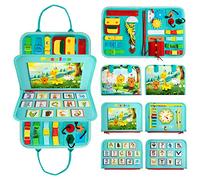 Achiyway Busy Board Montessori Bébé 1-4 Ans, Jouet Enfant Animaux Forêt, Livre Bébé Éducatif Alphabet Puzzle, Planche Sensorielle Motricité Fine, Cadeau Garçon Fille