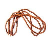 Achleshwar Chapelet népalais unisexe certifié en laboratoire - 108 + 1 perles - Rudraksha 5 Mukhi Mala à porter, Japa, méditation, chant, puja (marron naturel, 4 mm)