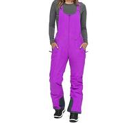Achlibe Combinaison de ski sans manches avec bretelles réglables pour femme - Pantalon de snowboard imperméable pour l'extérieur, violet, XXL