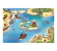 Achoka - Tapis de jeu intérieur Pirate 150x100cm bleu G