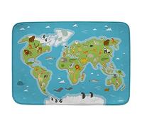 ACHOKA Tapis de Sol Anti dérapant Monde pour bébés et Enfants - Filles et garçon- Ultra Doux 100x150cm -Tapis de Jeux et de décoration