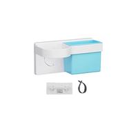 ACHVAC Étagères rustiques Porte-sèche-Cheveux Accessoires Auto Adhésif Punch Free Sauvegarder Space Anti-Scratch Murale de Protection Décor Home Durable (Color : Blue)