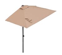 ACHZYFT Parasol De Patio Demi-Rectangulaire Réglable 250x130cm Avec Système De Levage, Parasol De Jardin Inclinable Contre Le Mur, Parasol De Protection Solaire Pour Balcon, Terrasse Et Jardin(Khaki)