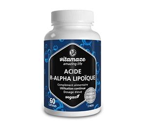 Acide Alpha-Lipoïque à Haute Dose, 200 mg par Capsule, Vegan, 60 Gelules pour 2 Mois, Forme Naturelle D'Acide Thioctique, Complément Alimentaire sans Additifs Inutiles