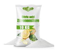 Acide citrique en poudre de qualité alimentaire, 10 kg, remèdes maison pour la cuisine et la maison, acide citrique 100 % pur, acide citrique E330 (2 x 5 kg)