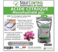 Acide citrique monohydraté pur 1 kg - 100% d'origine naturel - Nettoyer, détartrer, raviver l'inox et corriger le pH