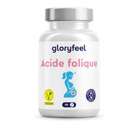 Acide Folique 400µg - Pour la Croissance des Tissus Maternels et le Système Immunitaire* - Conçu pour 1 Trimestre (3 Mois) - Vitamine B9 Hautement Dosé, Biodisponibilité Optimale - Végan