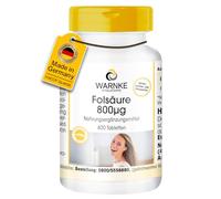 Acide Folique 800μg - 400 comprimés - 800μg par comprimé - Désir d'enfant et grossesse - Qualité pharmacie allemande - fortement dosé - végétalien | Warnke Vitalstoffe