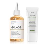 Acide Glycolique 7% Exfoliating Toner et Crème Rétrécissante pour Les Pores, Glycolic Acid Toner Visage, Rétrécit Les Pores, Exfolie, Répare La Barrière Cutanée, Apaise L'acné (100ml+30g)