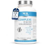 Acide Hyaluronique 180 Gélules 600 mg Vegan avec Zinc Biotine Sélénium
