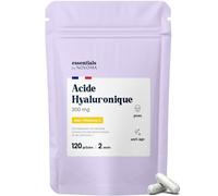 Acide Hyaluronique 200 mg - Hydratation de la Peau - 120 Gélules pour 2 Mois - Avec Vitamine C - Fabriqué en France - Essentials by Novoma