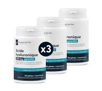 Acide Hyaluronique 6 Mois de Cure - 360 Gélules Végétales - 200 mg/jour - Haut Poids Moléculaire 800 à 1 500 kDa - Pureté Supérieure à 95% - Végan - Fabriqué en France - Compagnie des Sens