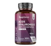 Acide Hyaluronique en Gélules 600mg, 120 Gélules Vegan Pour 4 Mois, Acide Hyaluronique Avec 500-700 kDa Sous forme d'Hyaluronate de Sodium