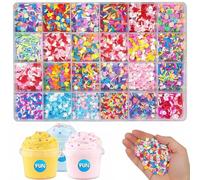 Acidea 24 styles de breloques Slime super mignons, 265 g, disques d'argile décoratifs, Kawaii, disques de nail art 3D pour bricolage, fabrication de slime en résine et décoration de téléphone portable