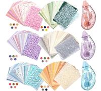 Acidea Lot de 156 feuilles de papier texturé pour scrapbooking et tissu en maille, lot de 6 paquets de papier spécial mixte pour scrapbooking, planificateur, bullet indésirable, fournitures de collage