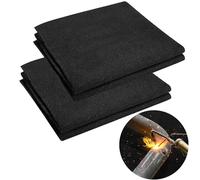 Acidea Lot de 2 couvertures de soudage ignifuges, résistantes à la chaleur jusqu'à 1 093,3 °C, tissu ignifuge en feutre de carbone pour gril, poêle, soudeur, plombier, 30,5 x 91,4 cm