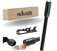 Acier à feu - The Legend Tactical - Vert FireSteel pour la randonnée, le bus, le trekking, le camping et d'autres loisirs de plein air avec gratte-multifonction