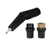 Acier ABS pour balai vapeur avec tête de brosse en laiton et acier ABS | Comprend un connecteur de buse, une brosse en laiton, une tête en nylon, facile à installer, joint de nettoyage en profondeur