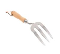 Acier Cultivateur Bois Manche Manuel, Inoxydable de Jardin Argenté | Ameublir le Sol, Planter et Désherber, Usage Jardinage et Art Floral, Prise Confortable