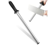 Acier d'affûtage, tige d'affûtage de couteaux, tige ' de couteaux en diamant professionnel 12 pouces, acier portable et léger avec poignée en PP, affûteur