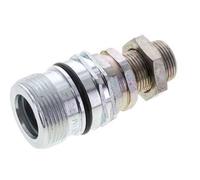 Acier DN 12.5 Coupleur hydraulique Manchon 15 mm L Bague de compression Cloison ISO 14541/8434-1 D M36 x 2
