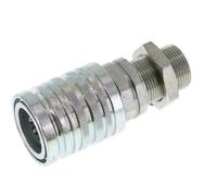 Acier DN 12.5 Coupleur hydraulique Manchon 16 mm S Bague de compression Cloison ISO 7241-1 A/8434-1 D 20.5mm