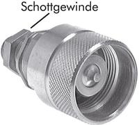 Acier DN 25 Coupleur hydraulique Bouchon 30 mm S Bague de compression Cloison ISO 8434-1 D M48 x 3