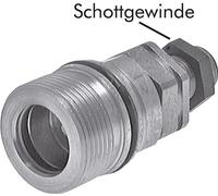 Acier DN 25 Coupleur hydraulique Manchon 18 mm L Anneau de compression Cloison ISO 8434-1 D M48 x 3