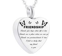 Acier en acier inoxydable Meilleurs amis Urn Pendant Memorial Ash KeepSake Heart Friendship Cremation Bijoux pour toujours Gift KeepSake, meilleurs amis, Colliers à charme