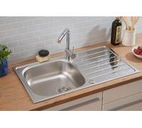 Acier Inox Évier Encastré Évier de Cuisine Évier 86 X 50 CM respekta Dallas