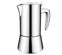 Acier Inoxydable 304 Cafetière Moka pour Expresso Portable 200ml | Soupape de Sécurité, Joint Alimentaire en Silicone, Poignée Profilée, Finition Miroir, Usage Domestique ou Réchaud de Camping