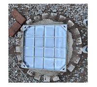 Acier Inoxydable 304 Couvercle Et Cadre De Regard, Encastré Carré Couvercle De Fosse Septique avec Socle, Couvercle Invisible pour Bassin D'égout pour Cour, Trottoir(70x70x5 cm)