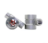 Acier inoxydable 304, DN10-DN50 Indicateur de débit d'eau en verre pour l'observation des canalisations avec turbine, surveillance visuelle claire du débit, résistance robuste, utilisation