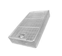 Acier Inoxydable 304, Plateau Chirurgical Médical, Panier Perforé En Maille, De Stérilisation For Instruments Chirurgicaux Avec Couvercle 0,16 Pouces(19.7in*11.8in*2.8in)