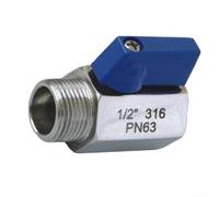 Acier inoxydable 304 pour mini robinet à tournant sphérique adapté pour l'équipement de laboratoire et l'instrumentation analytique (DN25)