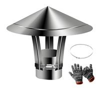 acier inoxydable 304 toit pluie Chapeau de cheminée, 50-300mm cône dessus cheminée conduit chapeau, évent Tuyau de poêle protection, évacuation chapeau pour Wood/Oil poêle, cheminée(170mm/6.7in)