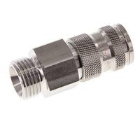 Acier inoxydable 316L DN 7.8 Air Coupling Socket G 1/2 inch Male Double Shut-Off