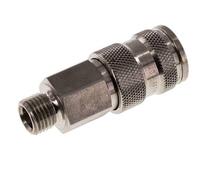 Acier inoxydable 316L DN 7.8 Air Coupling Socket G 1/4 inch Male Double Shut-Off