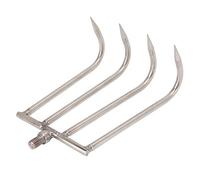 Acier Inoxydable à 4 Dents Hangle de Dents Long-râteau d'herbe à Eau pour Pêche, Zone de Frontière Filetée à 8 Mm Universelle, Outil de Pêche Portable (Petit (13x15 cm, Besoin de 3 Batterie