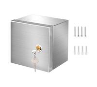 Acier Inoxydable Armoire Electrique, Boitier Electrique Étanche Exterieur avec 2P Interrupteur de Fuite 32A et Prise Européenne 250V/16A, Cache Compteur Distributeur Electrique Mural à Serrure