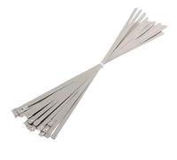 Acier inoxydable Attache-câble Attache de câble torsadée en acier inoxydable 304 10 mm (0,39 pouce) avec fermeture à glissière métal et revêtement détectable(100pcs,10x250mm)