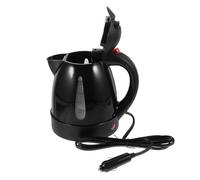 Acier Inoxydable Bouilloire Électrique de Voiture 12v 1l 150w Noir | Double Paroi, Couvercle à Clapet, Versement sans Éclaboussures, Chauffage Portable, pour Voyage et Camping