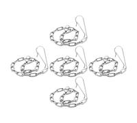 Acier Inoxydable Chaînette de Chasse D'eau 5 Pièces | Argenté, Résistance à Rouille et Installation Simple, Crochet et Anneau Triangulaire pour Cuve