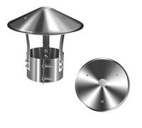 Acier Inoxydable Chapeau De Cheminée, Couvercle d’Aération pour Conduits de Toit,Chapeau Capot Cheminée Protection Pluie et Neige, 100/125/160/250/315mm Hotte D'aération Extérieur(130mm/5.11in)