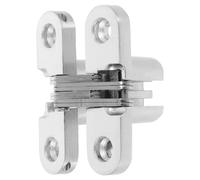 Acier Inoxydable Charnière Cachée Pliable en Bois pour Portes Secrètes | Installation Facile, Alliage de Zinc, Ouverture Fluide et Silencieuse, Finition Argentée, Quincaillerie Discrète